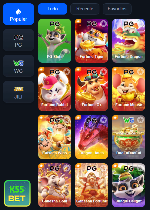 Galeria de Jogos k55bet.com: Onde a Sorte Encontra a Diversão